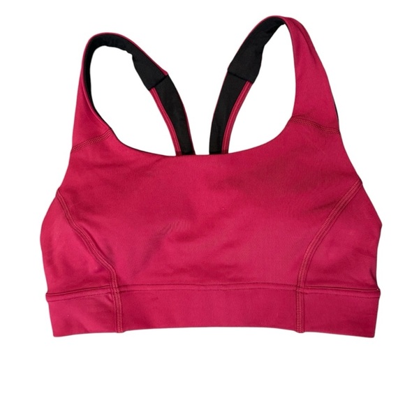Lululemon Power Through Sports Bra Size 6 Deep Ruby - Picture 5 of 8